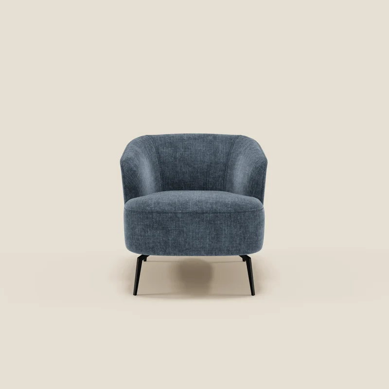 Renoa Fauteuil d'élégance moderne en tissu lavable T24 bleu ardoise
