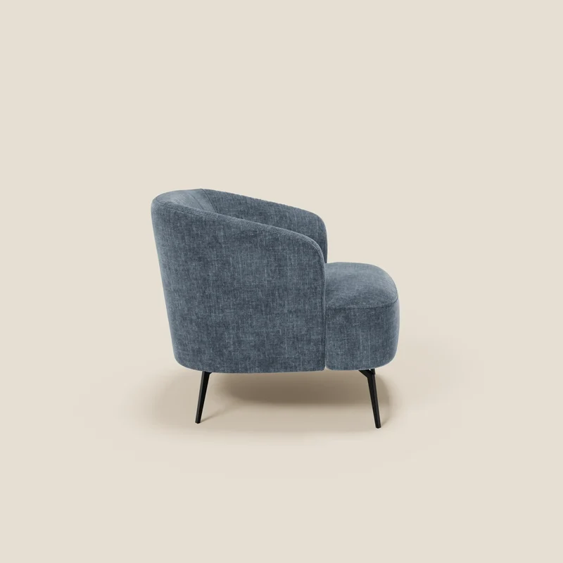 Renoa Fauteuil d'élégance moderne en tissu lavable T24 bleu ardoise