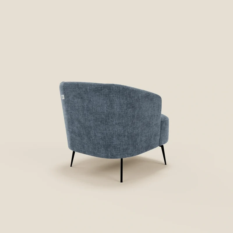 Renoa Fauteuil d'élégance moderne en tissu lavable T24 bleu ardoise