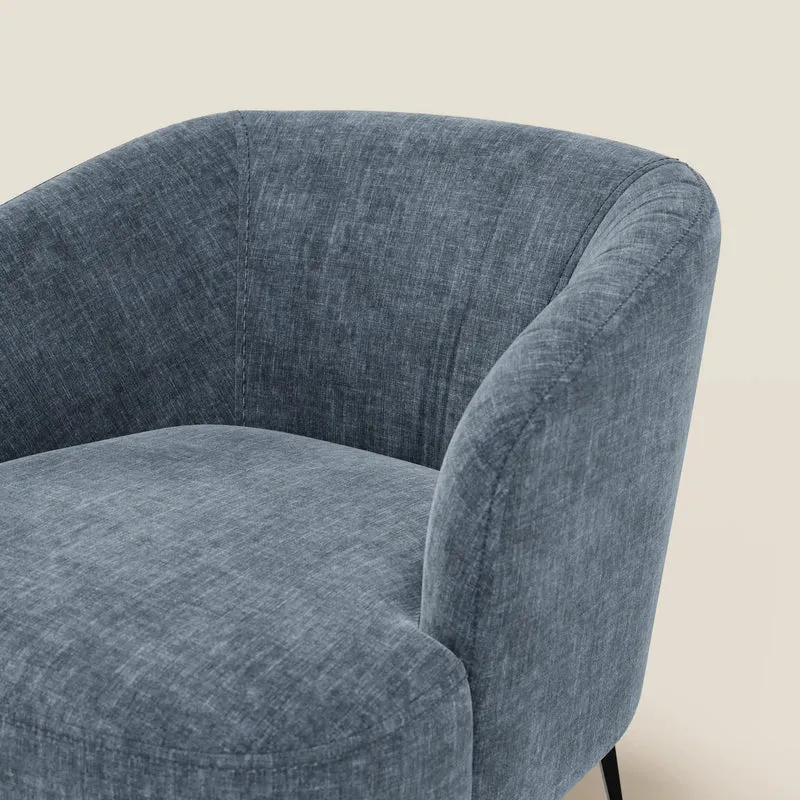 Renoa Fauteuil d'élégance moderne en tissu lavable T24 bleu ardoise