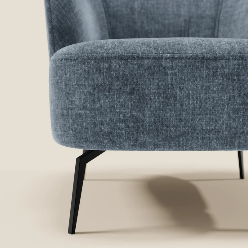 Renoa Fauteuil d'élégance moderne en tissu lavable T24 bleu ardoise