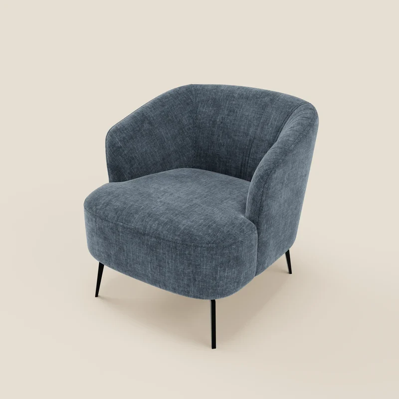 Renoa Fauteuil d'élégance moderne en tissu lavable T24 bleu ardoise
