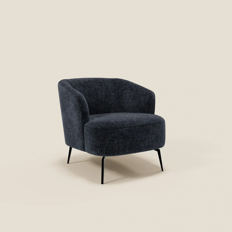 Renoa Fauteuil d'élégance moderne en tissu lavable T24 bleu nuit