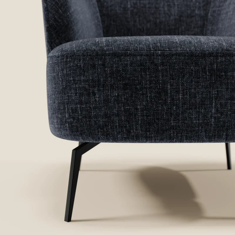 Renoa Fauteuil d'élégance moderne en tissu lavable T24 bleu nuit