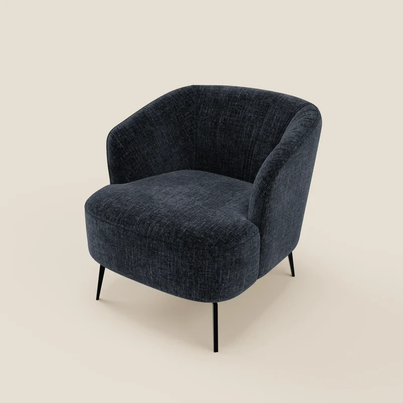 Renoa Fauteuil d'élégance moderne en tissu lavable T24 bleu nuit