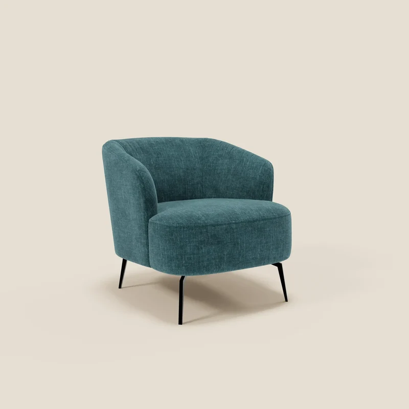 Renoa Fauteuil d'élégance moderne en tissu lavable T24 bleu canard