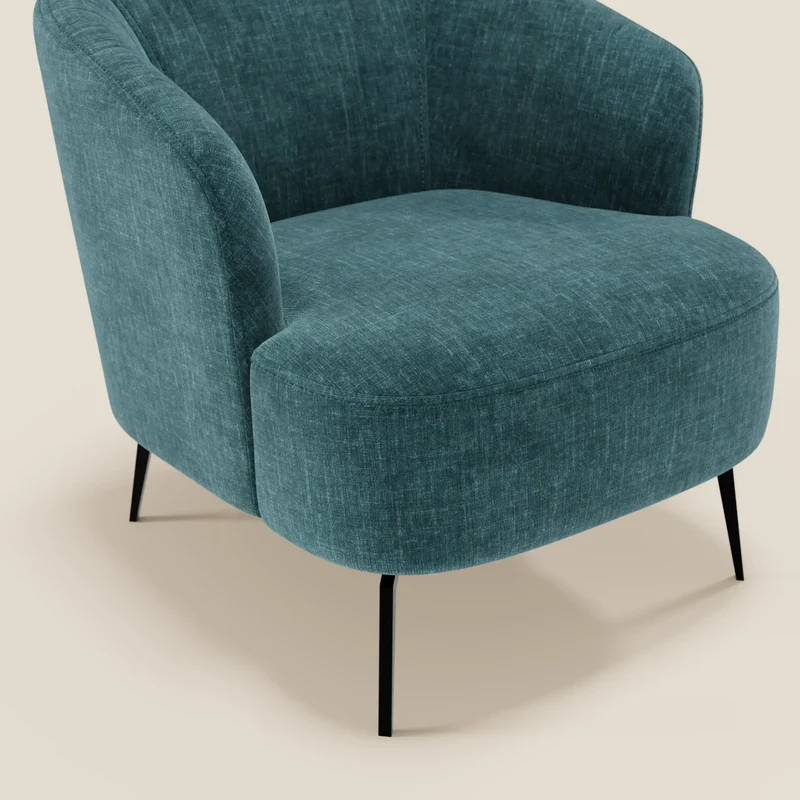 Renoa Fauteuil d'élégance moderne en tissu lavable T24 bleu canard