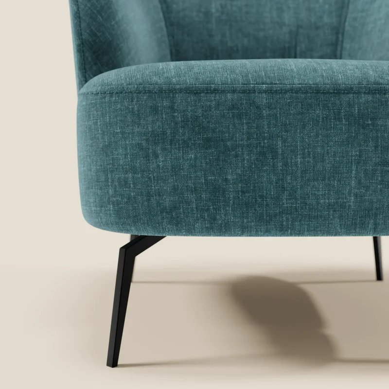Renoa Fauteuil d'élégance moderne en tissu lavable T24 bleu canard