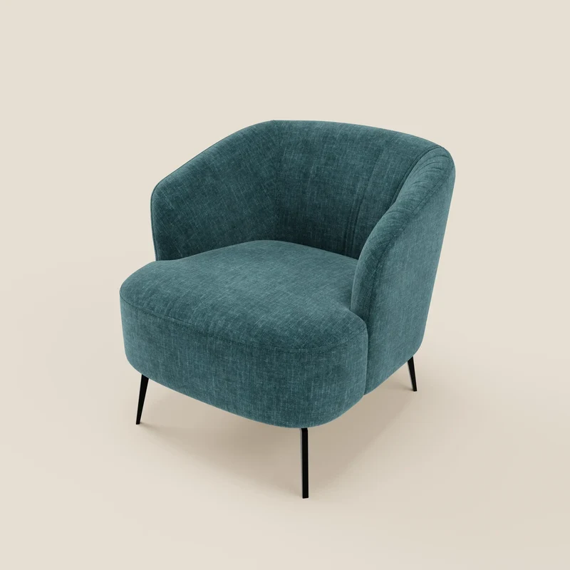 Renoa Fauteuil d'élégance moderne en tissu lavable T24 bleu canard