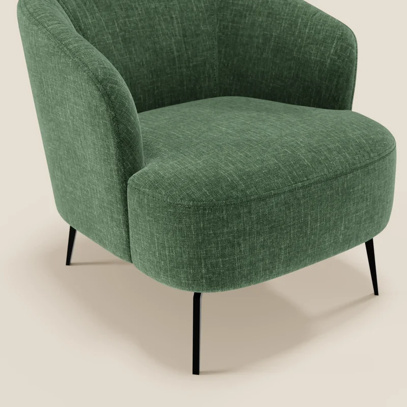 Renoa Fauteuil d'élégance moderne en tissu lavable T24 vert olive
