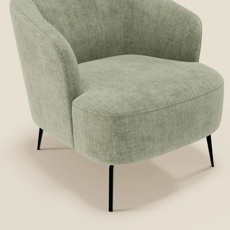 Renoa Fauteuil d'élégance moderne en tissu lavable T24 vert sauge