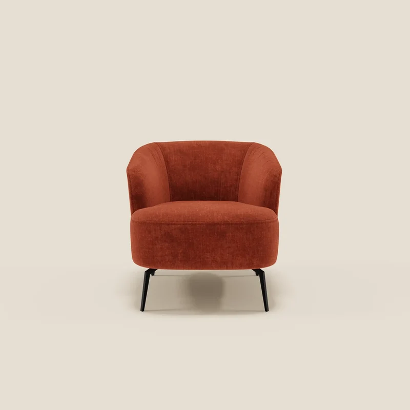 Renoa Fauteuil d'élégance moderne en tissu lavable T24 rouille