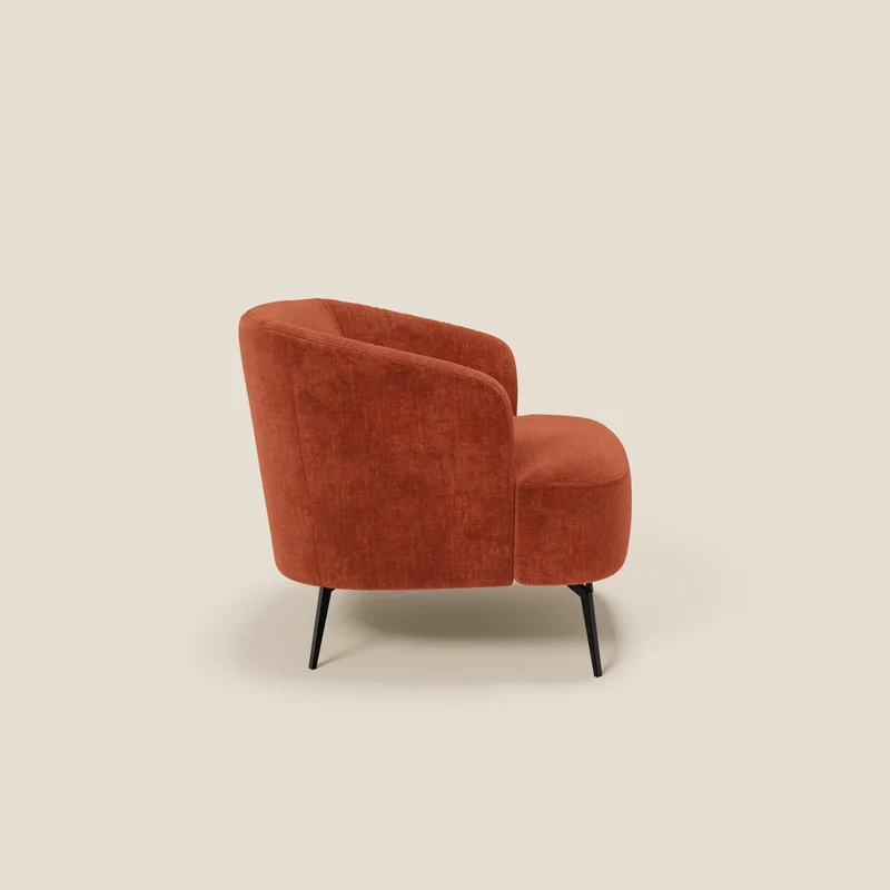 Renoa Fauteuil d'élégance moderne en tissu lavable T24 rouille