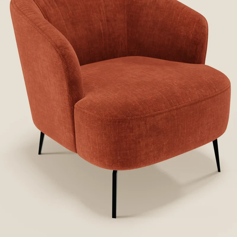 Renoa Fauteuil d'élégance moderne en tissu lavable T24 rouille