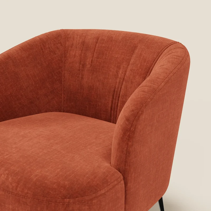 Renoa Fauteuil d'élégance moderne en tissu lavable T24 rouille