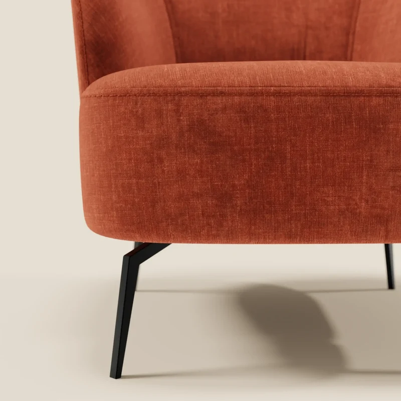 Renoa Fauteuil d'élégance moderne en tissu lavable T24 rouille