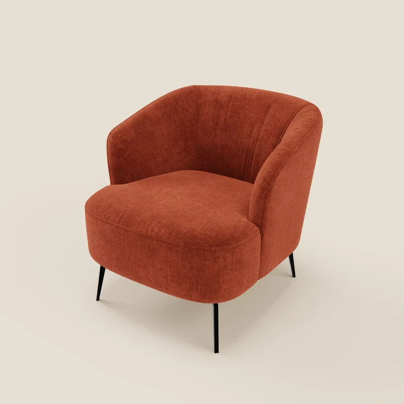 Renoa Fauteuil d'élégance moderne en tissu lavable T24 rouille