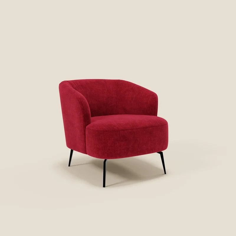 Renoa Fauteuil d'élégance moderne en tissu lavable T24 bordeaux