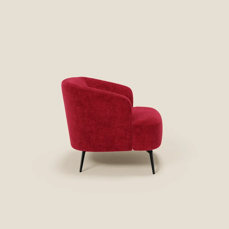 Renoa Fauteuil d'élégance moderne en tissu lavable T24 bordeaux