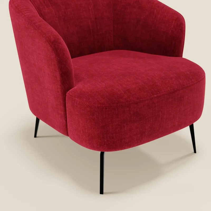 Renoa Fauteuil d'élégance moderne en tissu lavable T24 bordeaux