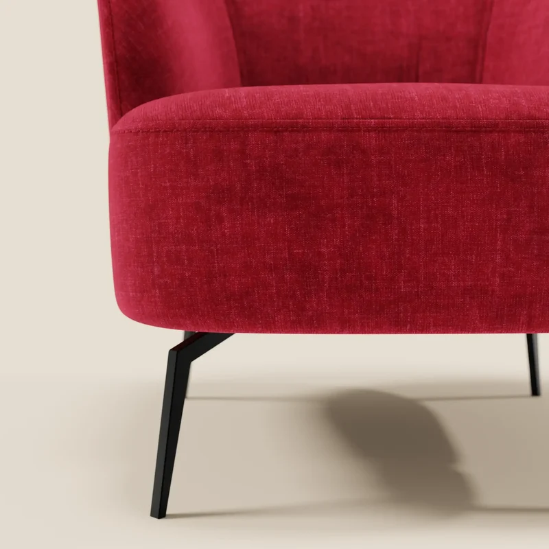 Renoa Fauteuil d'élégance moderne en tissu lavable T24 bordeaux