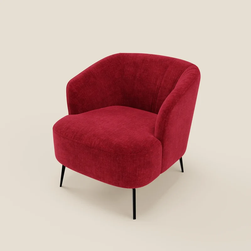 Renoa Fauteuil d'élégance moderne en tissu lavable T24 bordeaux