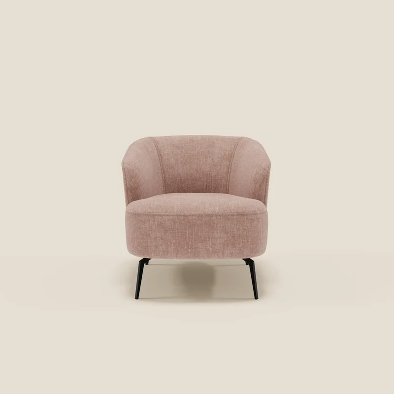 Renoa Fauteuil d'élégance moderne en tissu lavable T24 rose poudré