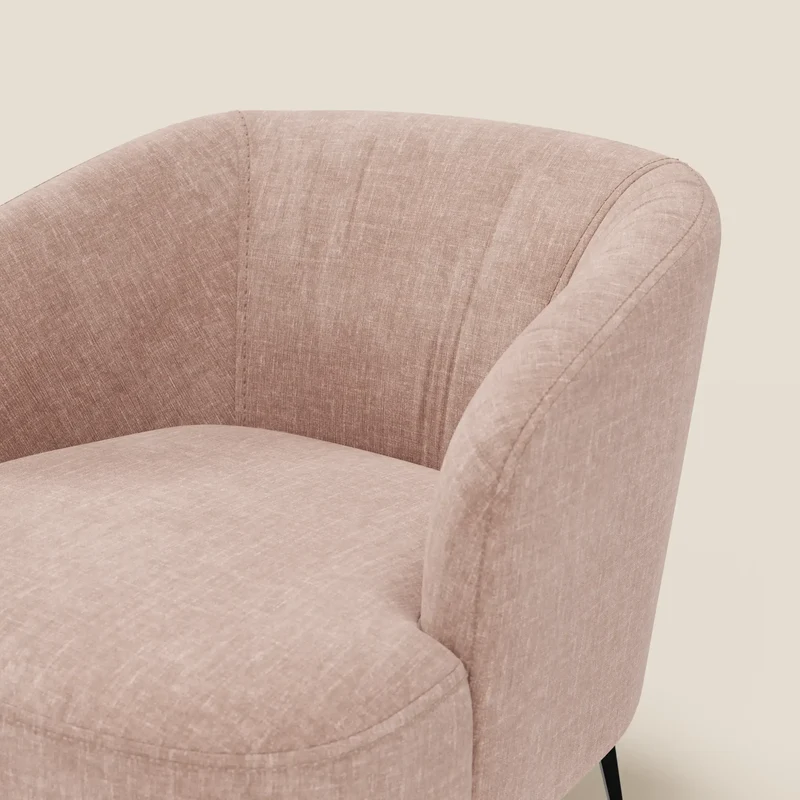 Renoa Fauteuil d'élégance moderne en tissu lavable T24 rose poudré
