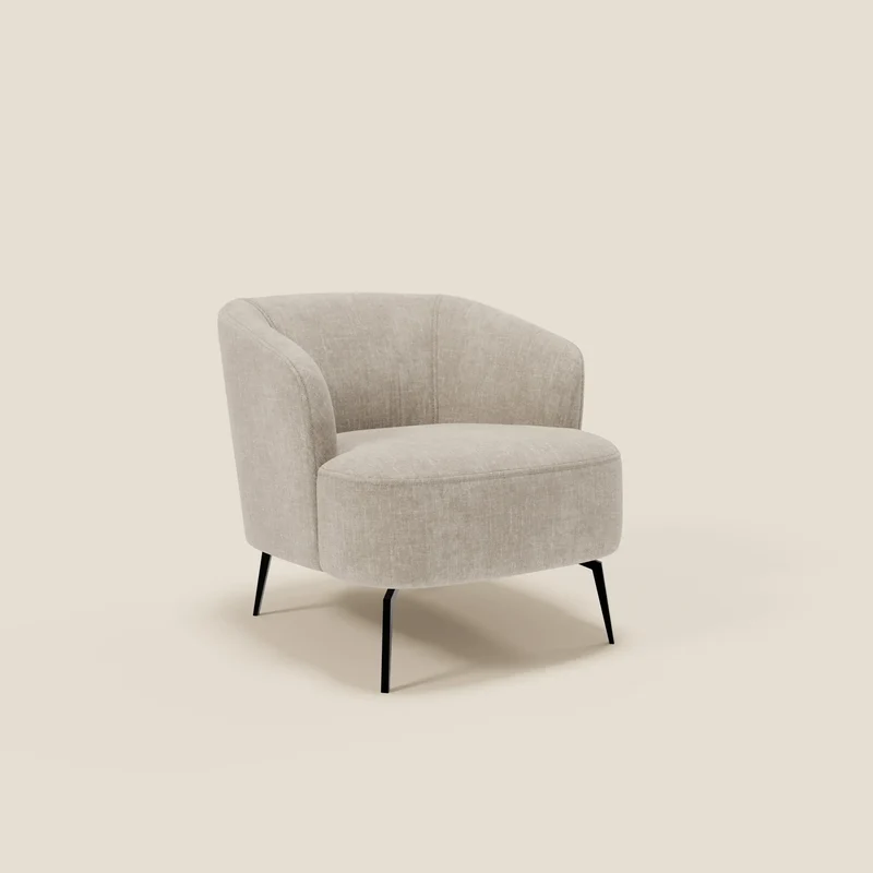 Renoa Fauteuil d'élégance moderne en tissu lavable T24 lin clair