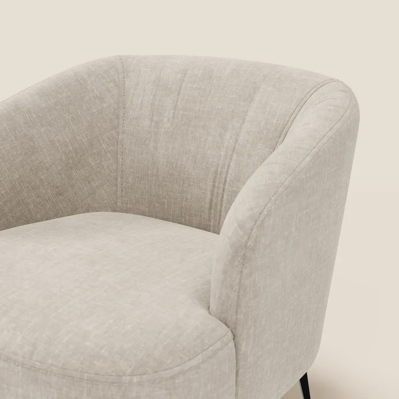 Renoa Fauteuil d'élégance moderne en tissu lavable T24 lin clair