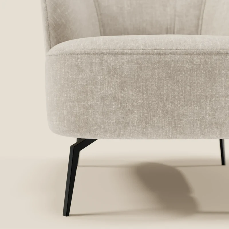 Renoa Fauteuil d'élégance moderne en tissu lavable T24 lin clair