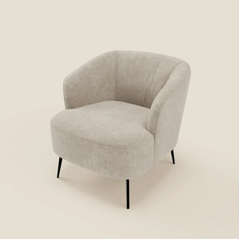 Renoa Fauteuil d'élégance moderne en tissu lavable T24 lin clair