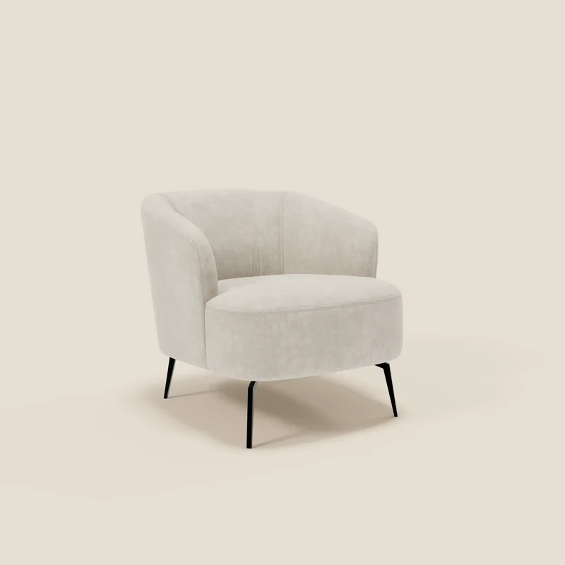 Renoa Fauteuil d'élégance moderne en tissu lavable T24 blanc