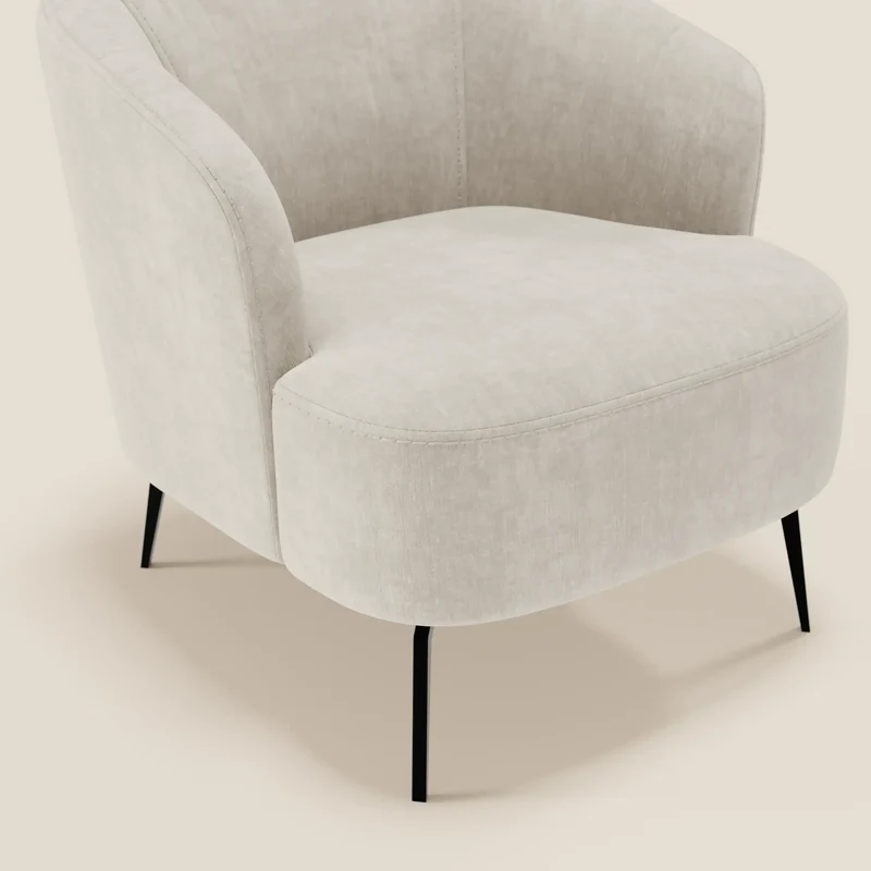 Renoa Fauteuil d'élégance moderne en tissu lavable T24 blanc