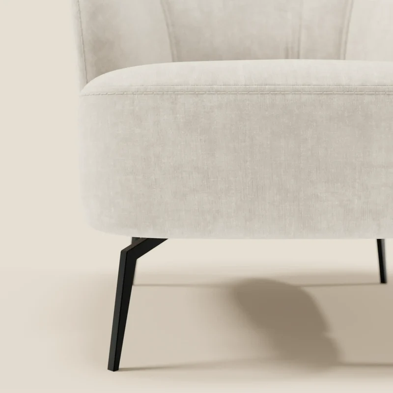 Renoa Fauteuil d'élégance moderne en tissu lavable T24 blanc