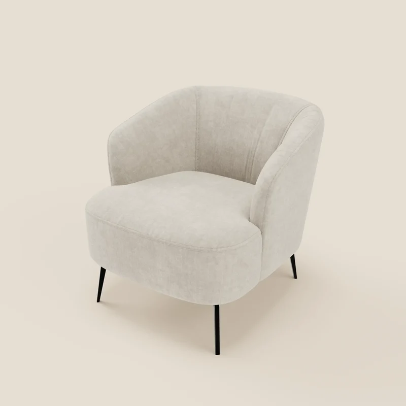 Renoa Fauteuil d'élégance moderne en tissu lavable T24 blanc