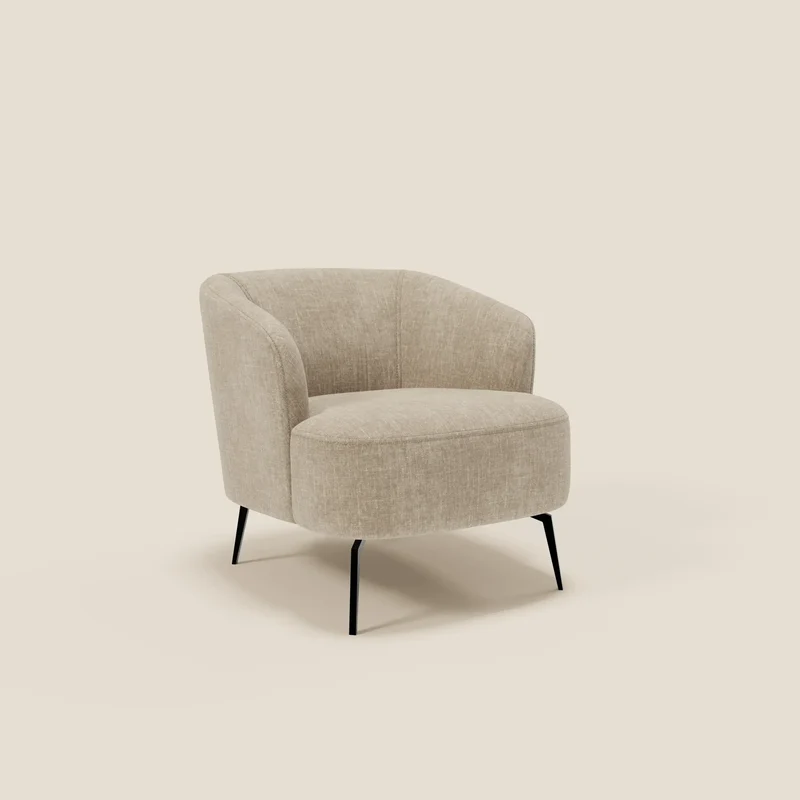 Renoa Fauteuil d'élégance moderne en tissu lavable T24 beige