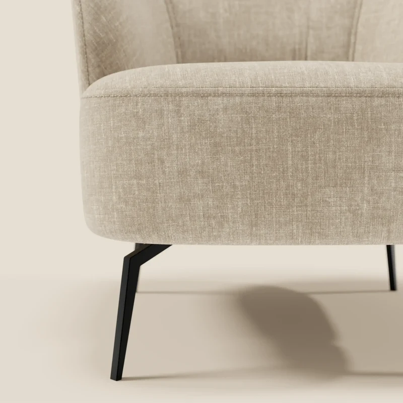 Renoa Fauteuil d'élégance moderne en tissu lavable T24 beige