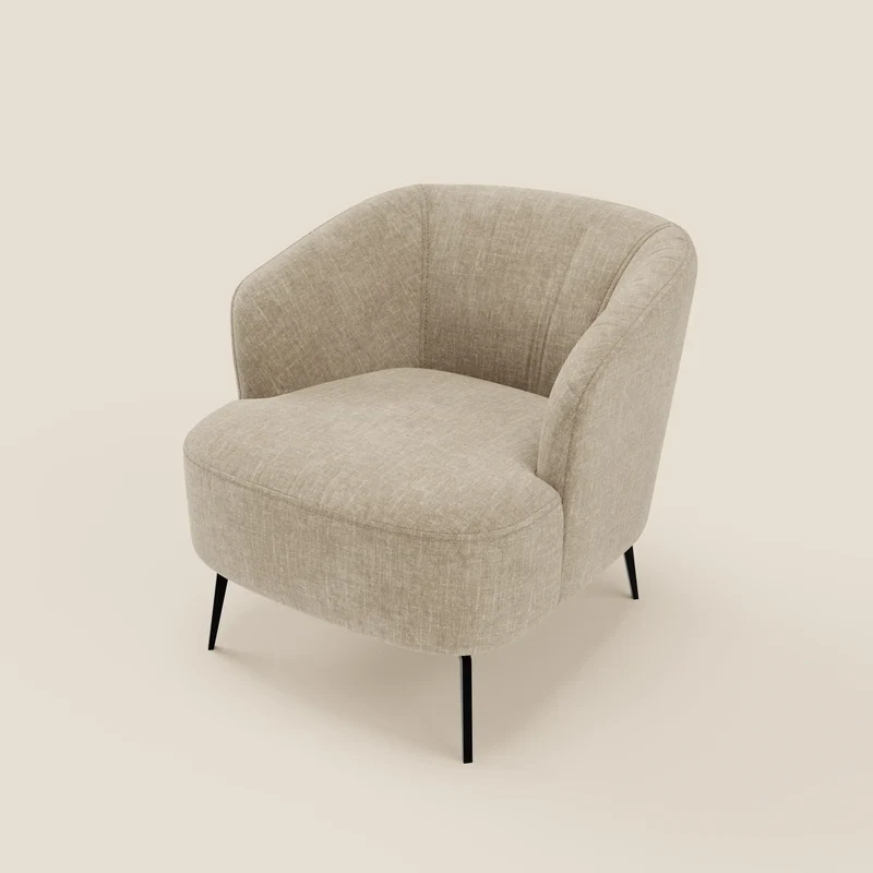 Renoa Fauteuil d'élégance moderne en tissu lavable T24 beige