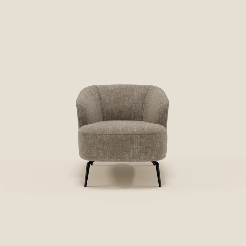 Renoa Fauteuil d'élégance moderne en tissu lavable T24 brun taupe