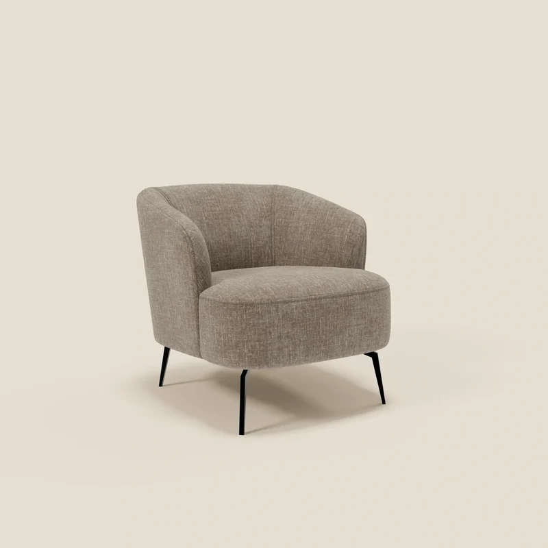 Renoa Fauteuil d'élégance moderne en tissu lavable T24 brun taupe