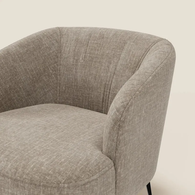 Renoa Fauteuil d'élégance moderne en tissu lavable T24 brun taupe