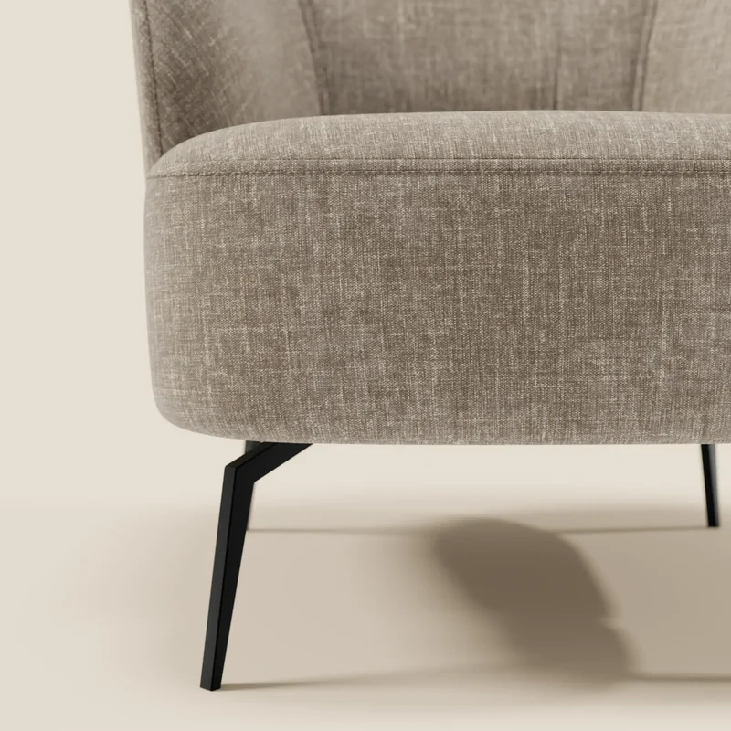 Renoa Fauteuil d'élégance moderne en tissu lavable T24 brun taupe