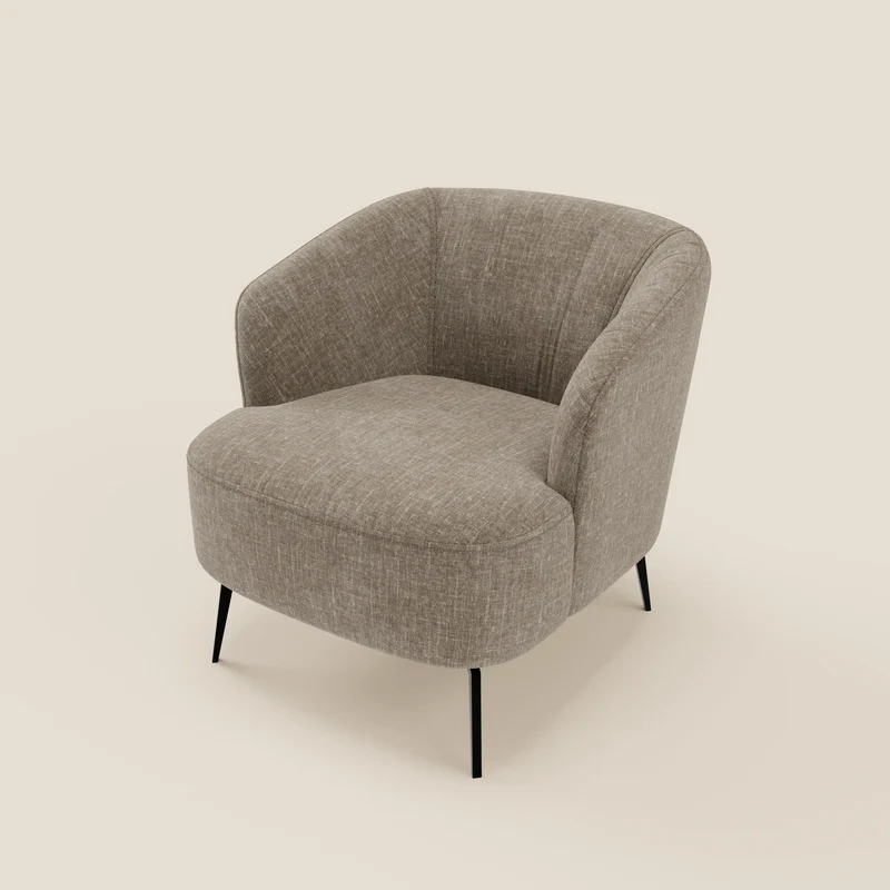 Renoa Fauteuil d'élégance moderne en tissu lavable T24 brun taupe