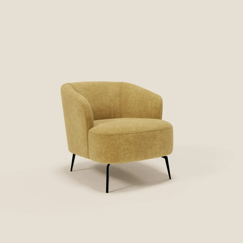 Renoa Fauteuil d'élégance moderne en tissu lavable T24 jaune