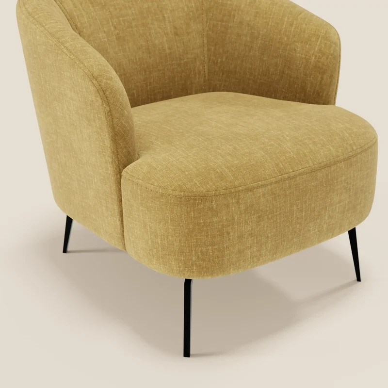 Renoa Fauteuil d'élégance moderne en tissu lavable T24 jaune