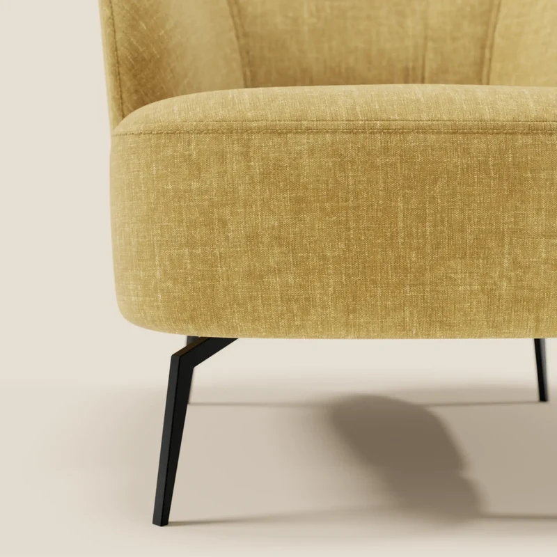 Renoa Fauteuil d'élégance moderne en tissu lavable T24 jaune