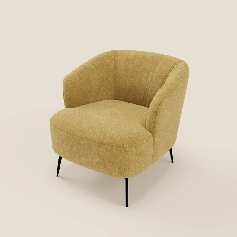 Renoa Fauteuil d'élégance moderne en tissu lavable T24 jaune