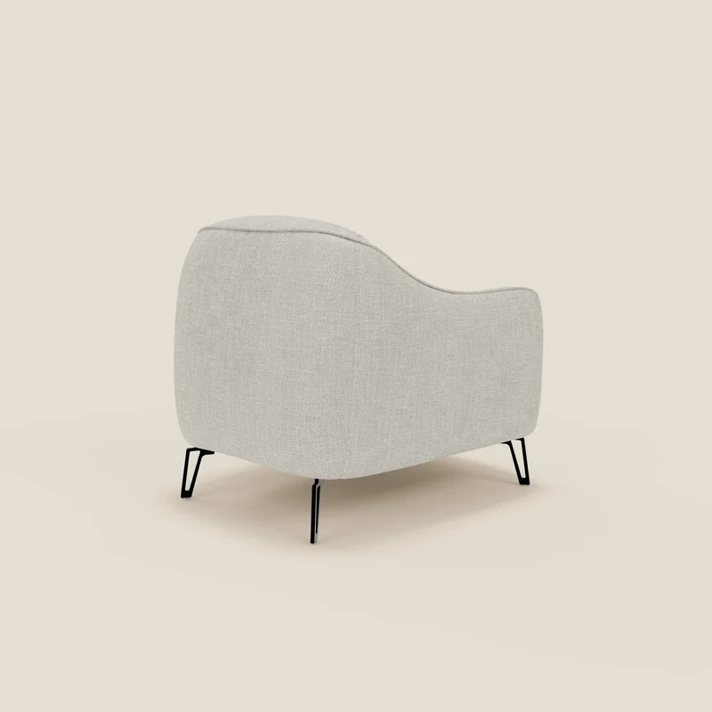 Avela Fauteuil au confort intemporel en tissu doux et imperméable T06 gris clair