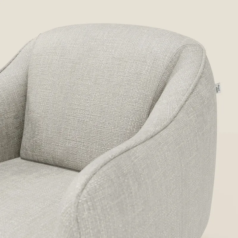 Avela Fauteuil au confort intemporel en tissu doux et imperméable T06 gris clair